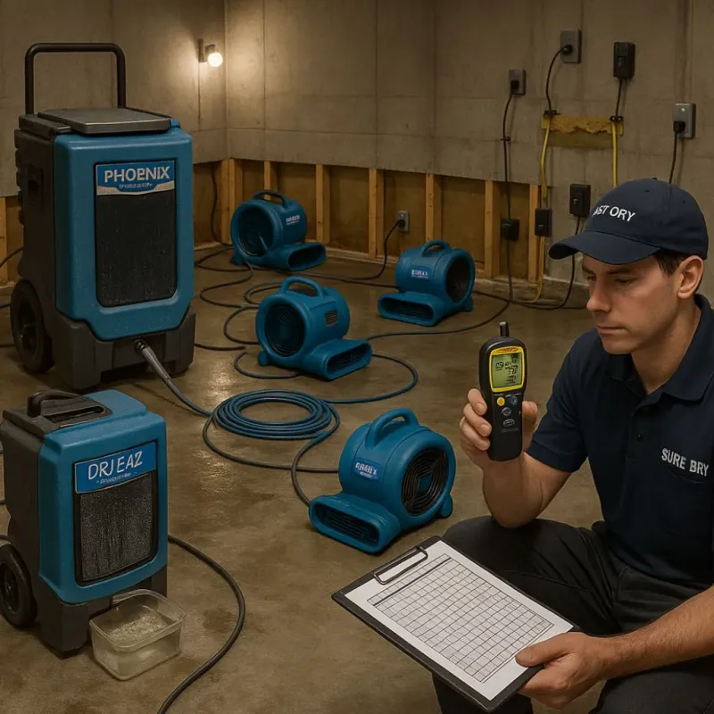 Structural Drying and Dehumidification process in Fayette, MS